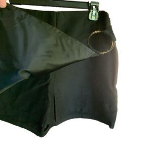 Zara Skort Women L Black Asymmetrical Mini Faux Skirt Wrap Embellished Goth